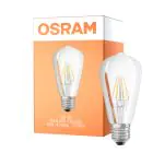 Osram Classic LED E27 Edison Filament Claire 4W 470lm - 827 Blanc Très Chaud | Équivalent 40W